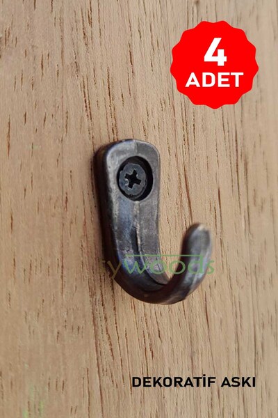 sywoods Dekoratif Tekli Askı 4 Adet Ve Vidaları Antik Aksesuar Tasarım Hobi Ahşap Proje Ürünleri