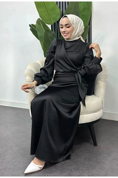 modasusev Side Tied Hijab Evening Dress