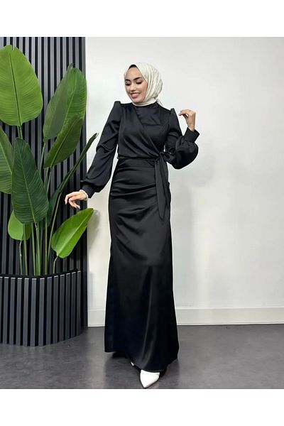 modasusev Side Tied Hijab Evening Dress