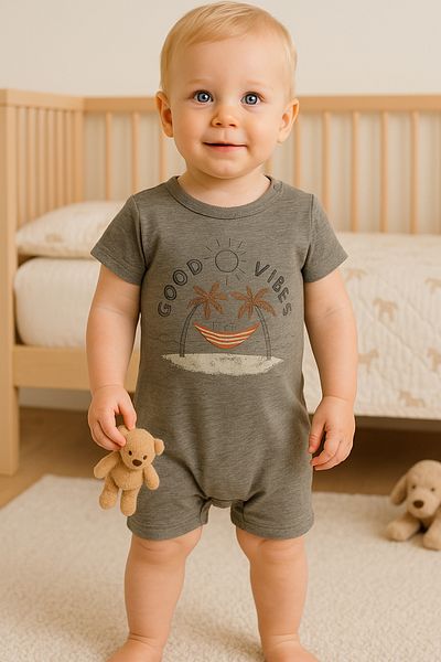 Melekpare Summer Short Jumpsuit - Baby Girl, 100% Cotton, Soft Barbatöz, 6 Months - 24 Months