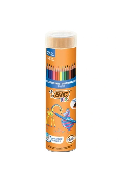 Bic Kuru Boya Evolution Metal Tüp 24+1 (Kalemtraş Hediyeli)