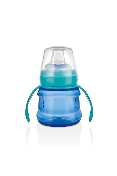 MOOMA Kindy Sippy-Stop Educational Water Drinking Cup 200 ml 6 Months - Aqua Blue