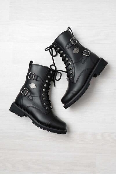 Harley Davidson Belsa Black Deri Kadın Bot