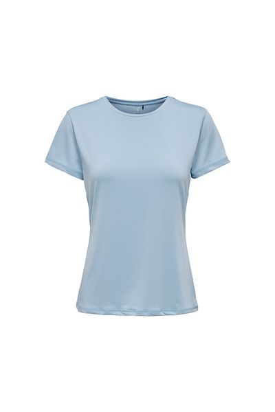 ONLY Zero Collar Standard Pattern Light Blue Women's T-shirt15281098