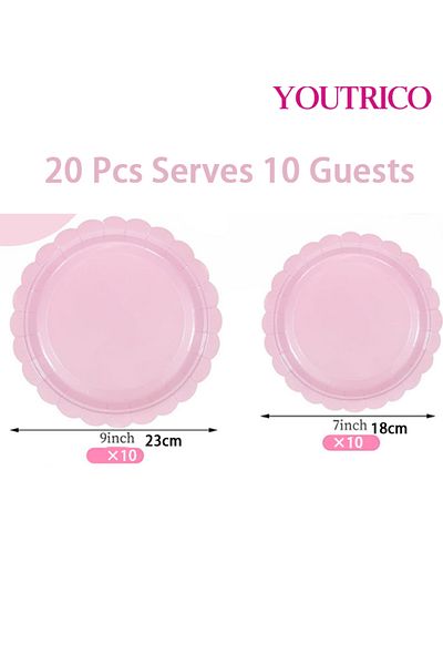 Youtrico Disposable Tableware 20 Pieces 23/18cm Ideal For 10 People-wedding Plating/birthday Party