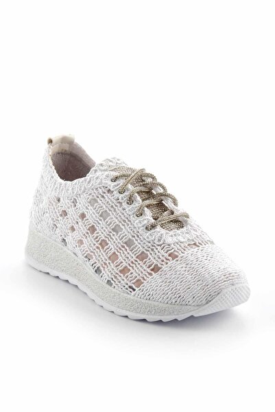 Bambi Weiße gestrickte Damen-Freizeitschuhe K 01511055516