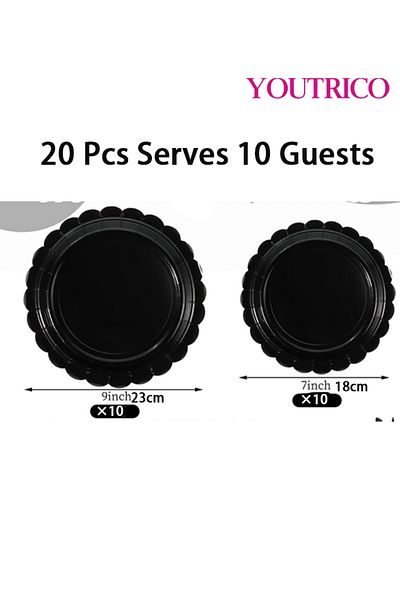 Youtrico Disposable Tableware 20 Pieces 23/18cm Ideal For 10 People- For Wedding Plating/birthday Party