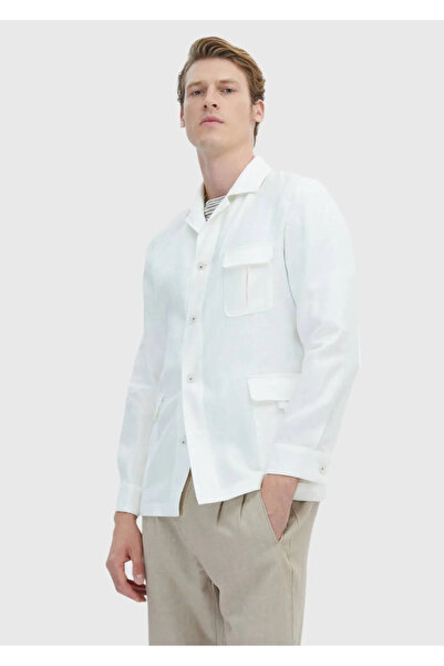 Ramsey Біла пряма куртка з бавовняної суміші