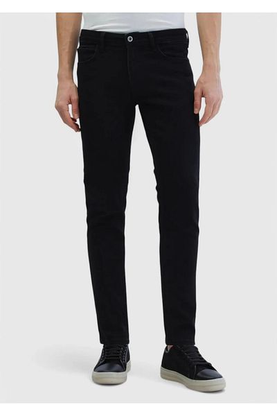 Ramsey Schwarze Slim-Fit-Jeans – Baumwollmischungshose