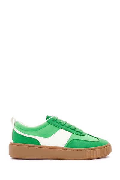 Derimod Acbc X Derimod Women's Green Lace-Up Suede Sneaker 24Wfd 435310