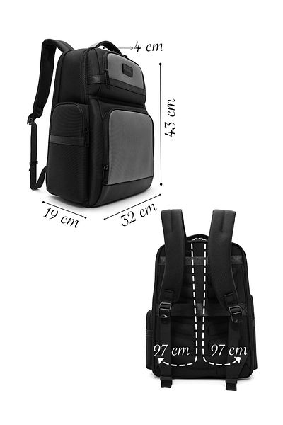 Derimod D-Pack Men's Black Fabric Backpack 24Wbd30026F