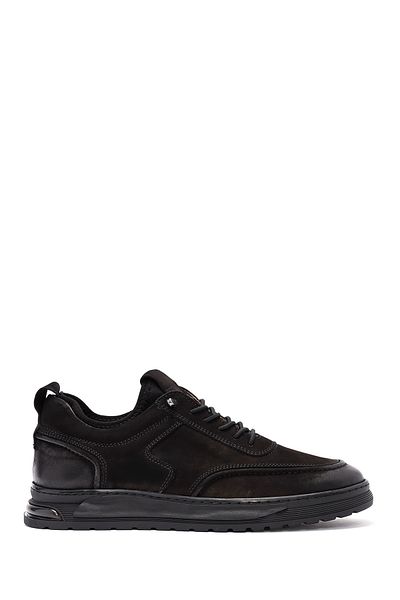 Derimod Men's Black Lace-Up Suede Leather Casual Shoes 24Wfd603910