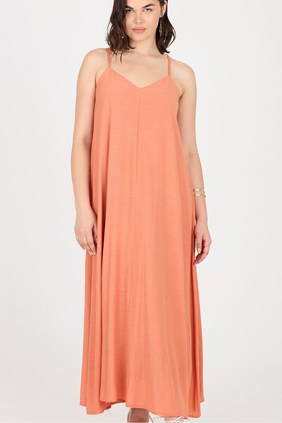 Ceylen Φόρεμα Casual Cut Maxi με λεπτό λουράκι