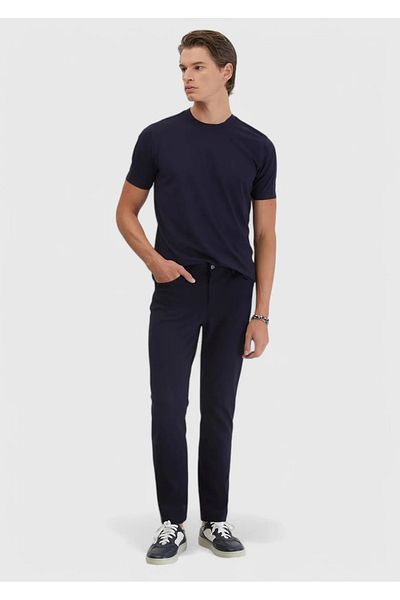 Ramsey Μπλουζάκι με λαιμόκοψη Navy Blue