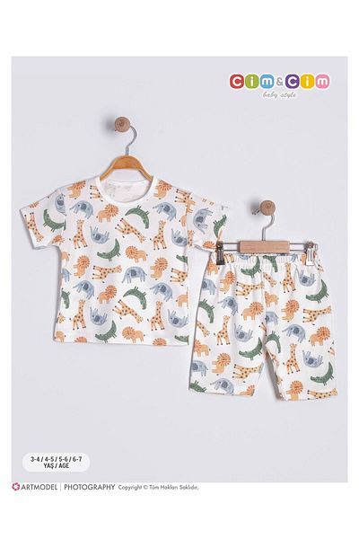 cimcim baby Cute Animals Patterned Children's Bottom and Top Set 3-4 Years