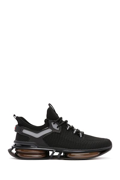 Derimod Zero Men's Black Lace-Up Thick Sole Fabric Sneaker 25Sfd69116F