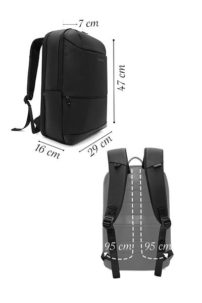 Derimod D-Pack Men's Black Fabric Backpack 24Wbd30176F