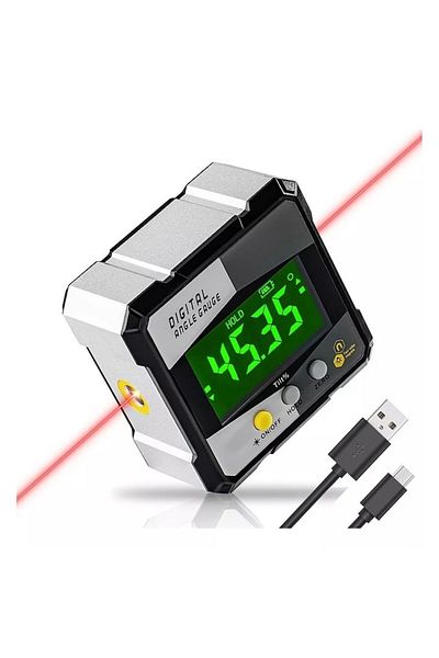 OEM Portable Digital Inclinometer With Laser, 4 Magnetic Sides, Multifunctional, Lcd Display