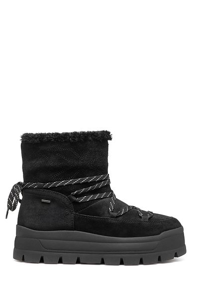 Geox Women's Black Spherica Ec7.1 Shearling Waterproof Leather Boots