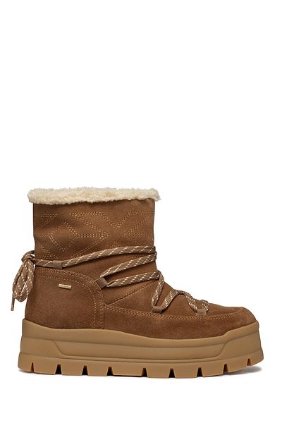 Geox Women's Brown Spherica Abx Shearling Waterproof Water Top Boots D46Wsa00022C6372