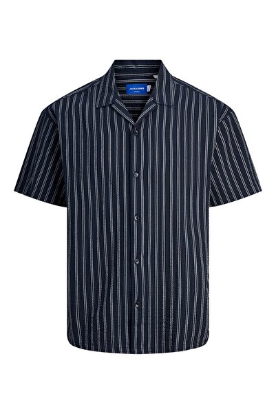 Jack & Jones Jack&Jones Мъжка риза с къс ръкав и райета - минималистична