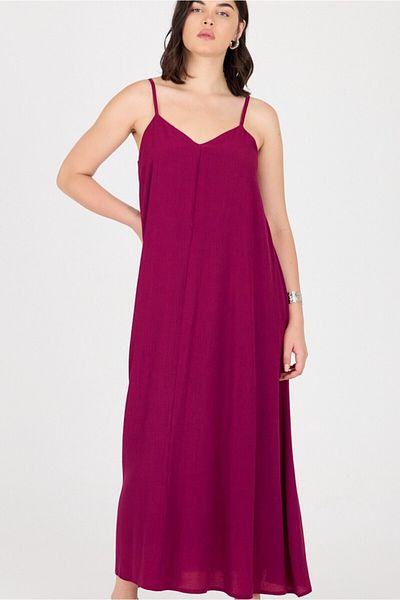 Ceylen Φόρεμα Casual Cut Maxi με λεπτό λουράκι