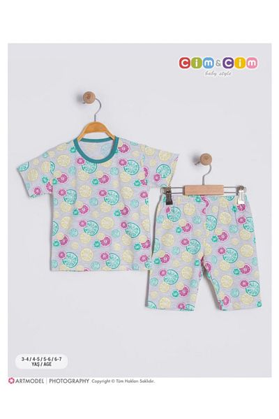 cimcim baby Lemon Patterned Children's Top and Bottom Set 6-7 Years