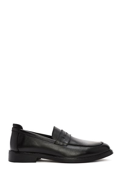 Derimod Men's Black Leather Genuine Leather Classic Penny Loafer Shoes 24Wfd756218