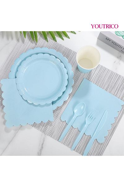 Youtrico Disposable Tableware 40 Pieces 23/18cm Ideal For 20 People-wedding Plating/birthday Party