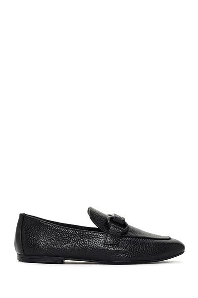 Derimod Black Leather Women's Loafer - Masculine, Model 24sfd2020ft