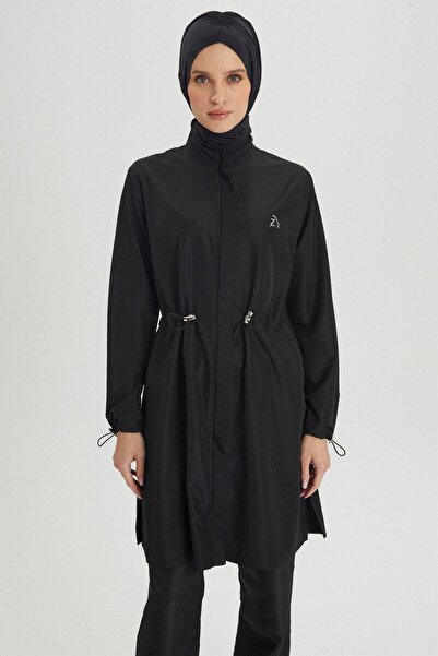 Zühre Πλήρως καλυμμένο μαύρο μαγιό με λάστιχο μέσης ZM-0021