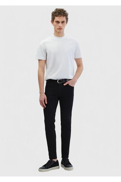Ramsey Schwarze Slim-Fit-Jeans – Baumwollmischungshose