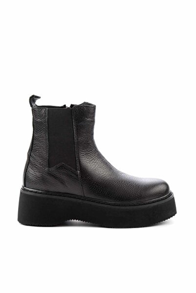 Bambi Siyah Hakiki Deri Kadın Bot & Bootie K02358185003
