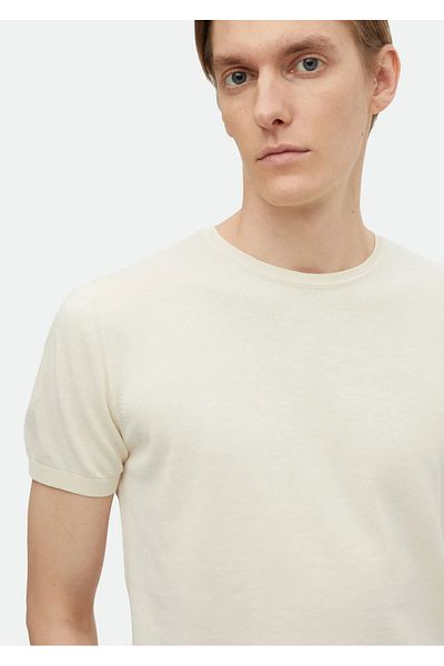 Ramsey Πλεκτό εκρού Crew Neck Απλό Πλεκτό 100% Βαμβάκι