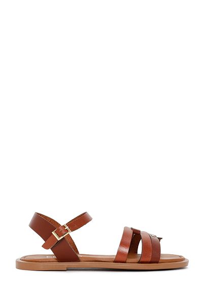 Derimod Women's Brown Genuine Leather Bodrum Sandals 25Sfd331918