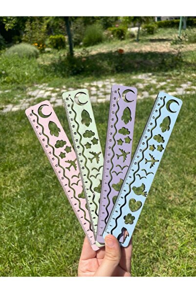 Kids Ahşap Şekilli Cetvel Mor