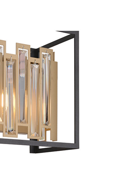 Apliqa Aplica Cristal Hubrom, ADRAN 3916-01W-BL-FR 23x25 cm 1xE14-40W Negru /Antiq