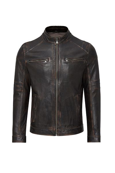 Derimod Kobe Men's Brown Leather Jacket 24Wgf6546R4