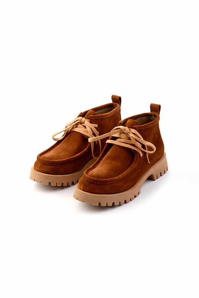 Bambi Taba Nubuck Γνήσιο Δερμάτινο Γυναικείο Μποτάκι & Μποτάκι K02028122601