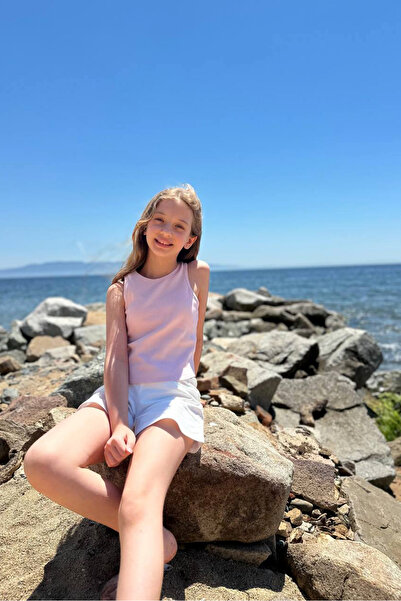 minojoy Dalia Ekru Pamuklu Kız Çocuk Şort