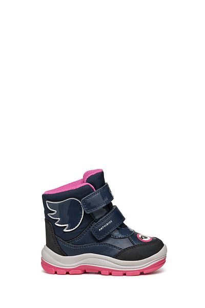 Geox Baby Girl Leather Boots - Navy Blue B Flanfil Banded Waterproof B463Wa054Fuc4268