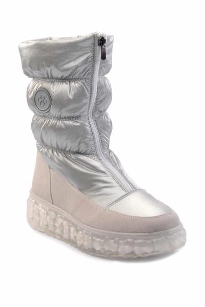 Bambi Parlak Gümüş Kadın Bot & Bootie K02102031267