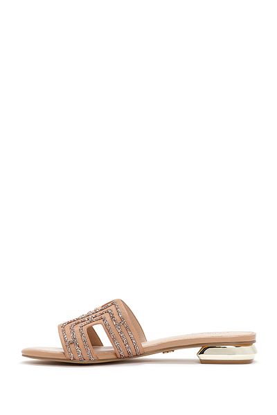 Derimod Women's Beige Stone Slippers 25Sfd 440014