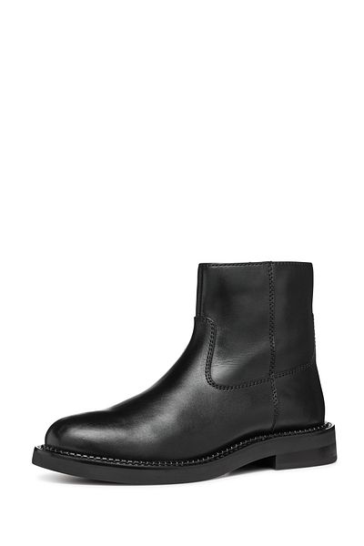 Geox Women's Black Serilda Zippered Leather Boots D46Wyb00043C9999