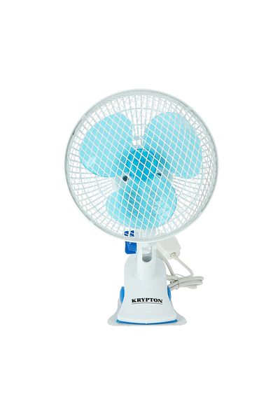 KRYPTON 8" Table/clip Fan 2-in-1 Use, 3 Blades, 2-speed, Oscillating, High Power, For Home/office