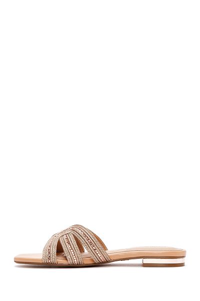 Derimod Women's Beige Stone Slippers 25Sfd 440114