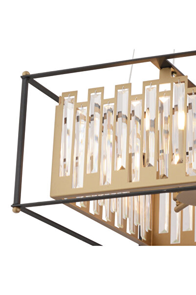 Apliqa Lustra Cristal HubRom, ADRAN 3916-06-BL-FR 56x100 cm 6xE14-40W Negru /Antiq