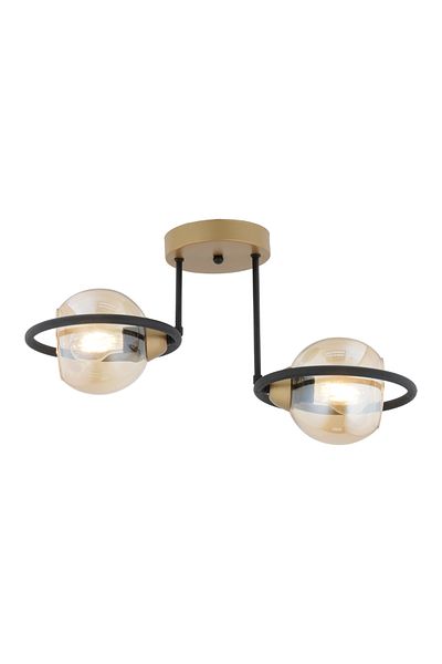 Apliqa Plafonieara HubRom, BECCA 4100-02-FR-BL 50x35 cm 2xE27-60W Negru /Antiq