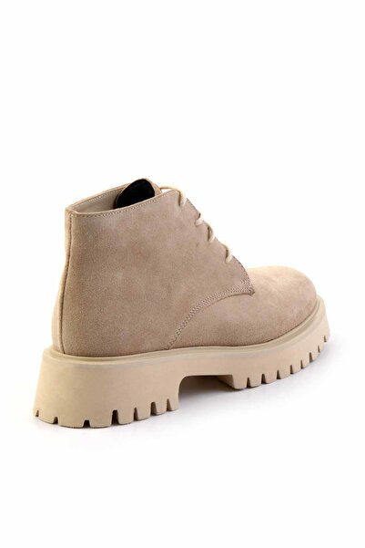 Bambi Bej Süet Hakiki Deri Kadın Bot & Bootie K02044001902