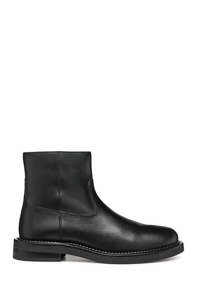 Geox Women's Black Serilda Zippered Leather Boots D46Wyb00043C9999